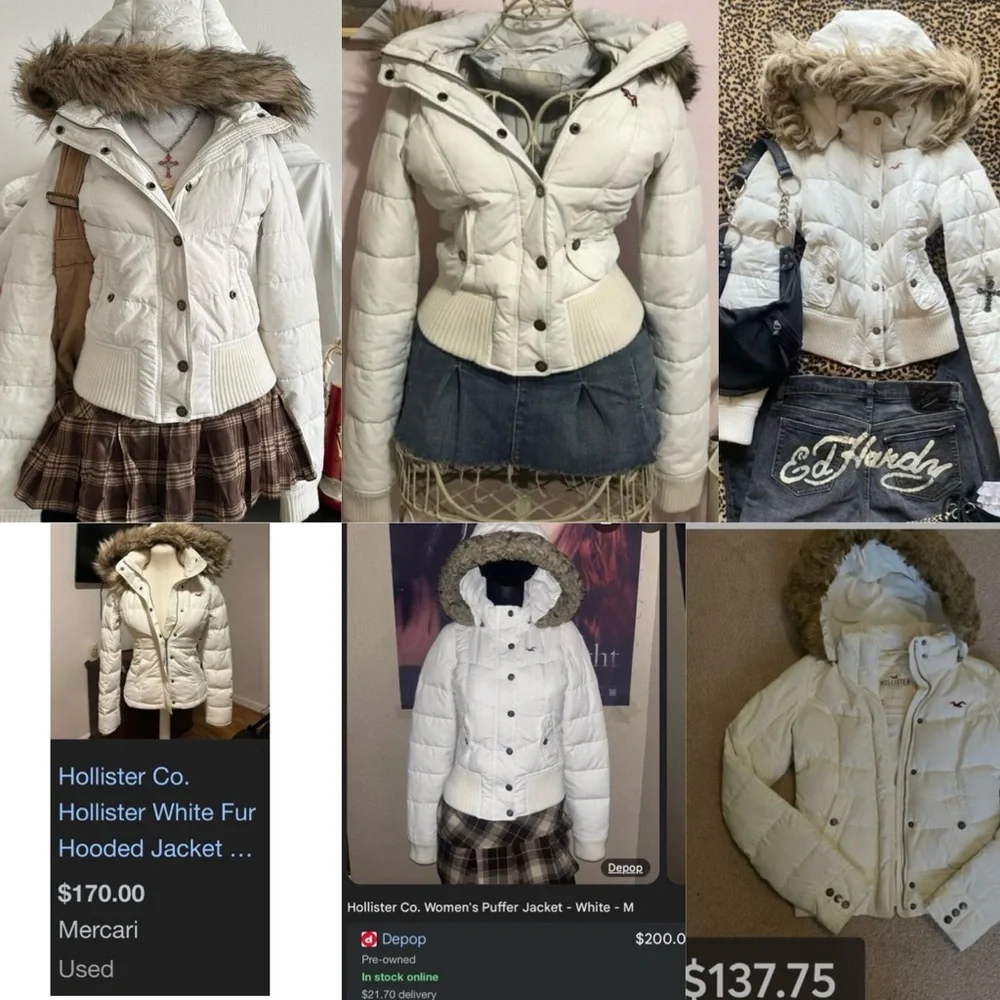 Jennifer body cream white  Puffer Jacket hollister vintage rare gap hoodie - Picture 3 of 15
